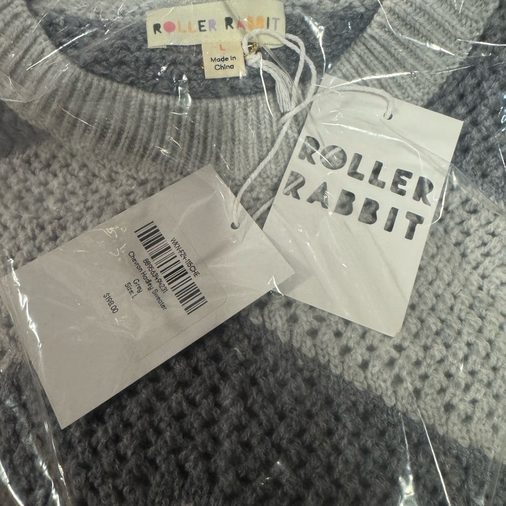 Roller Rabbit Gray Knit Sweater - Picture 2 of 3